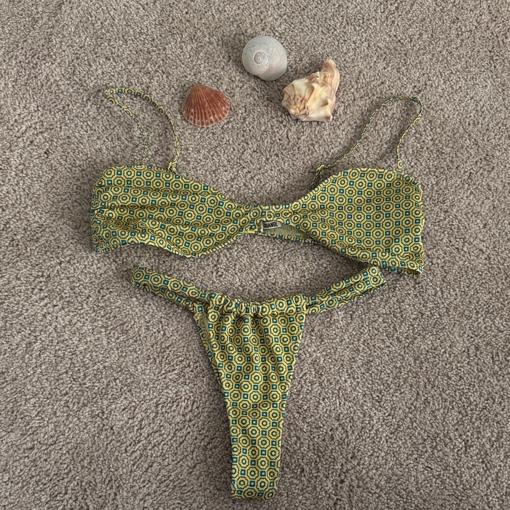 Triangl Green Geometric Bikini Set